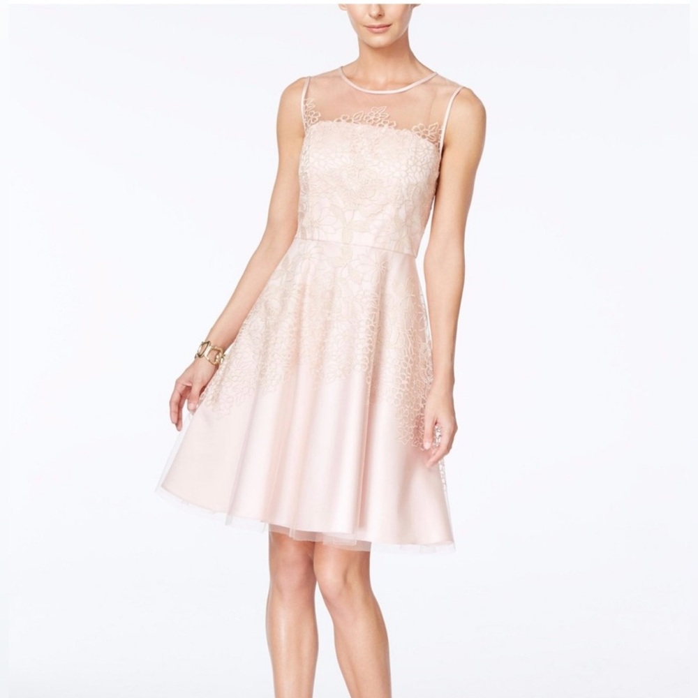 🤩Tahari Embroidered Lace Dress Formal Wedding